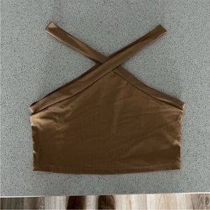 Shein cropped criss cross tank